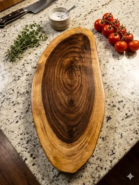 Natural olive and acacia hardwood grain close-up